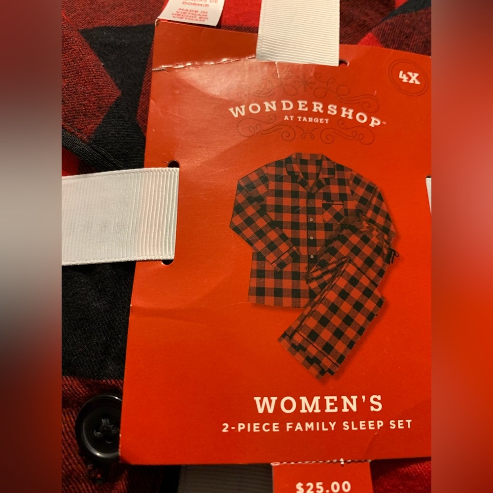 4X Women, 2-Piece Soft Red and Black Buffalo Check Sleep Set , Fleece Soft,